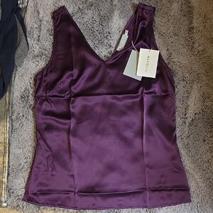 Mulberry Purple Amalfi 100% Silk Tank Camisole size M 10